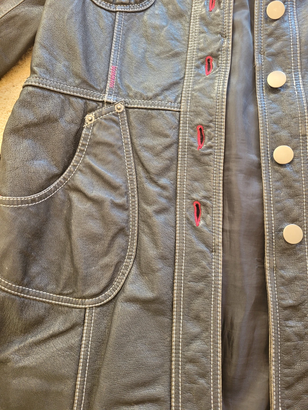 Retro Y2K Danier Black Leather Coat - photo 4
