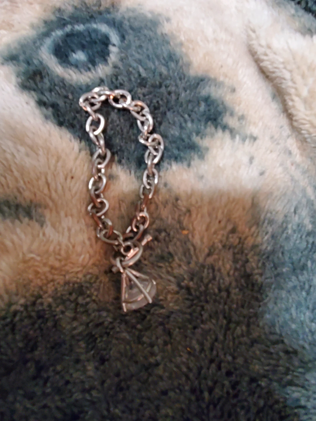 Silver tone Bracelet with faux gem - photo 2