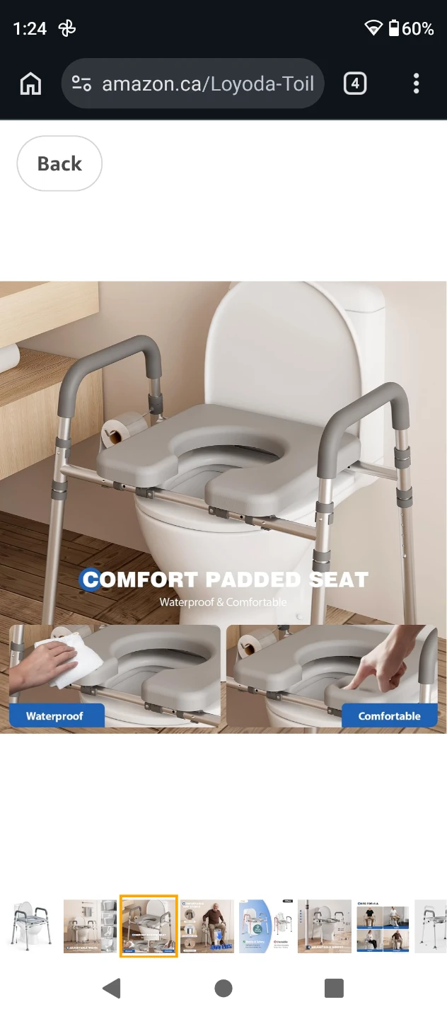 TOILET SEAT RISER , PADDED SEAT FOR SENIORS, 350 LB CAPACITY - photo 2