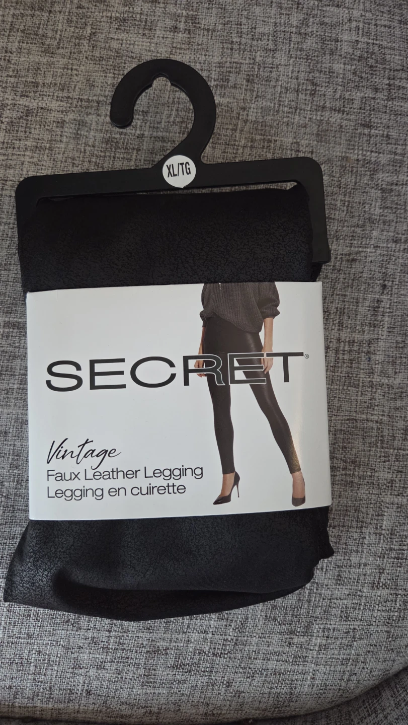 Secret Vintage Faux Leather Legging Black XL - photo 3
