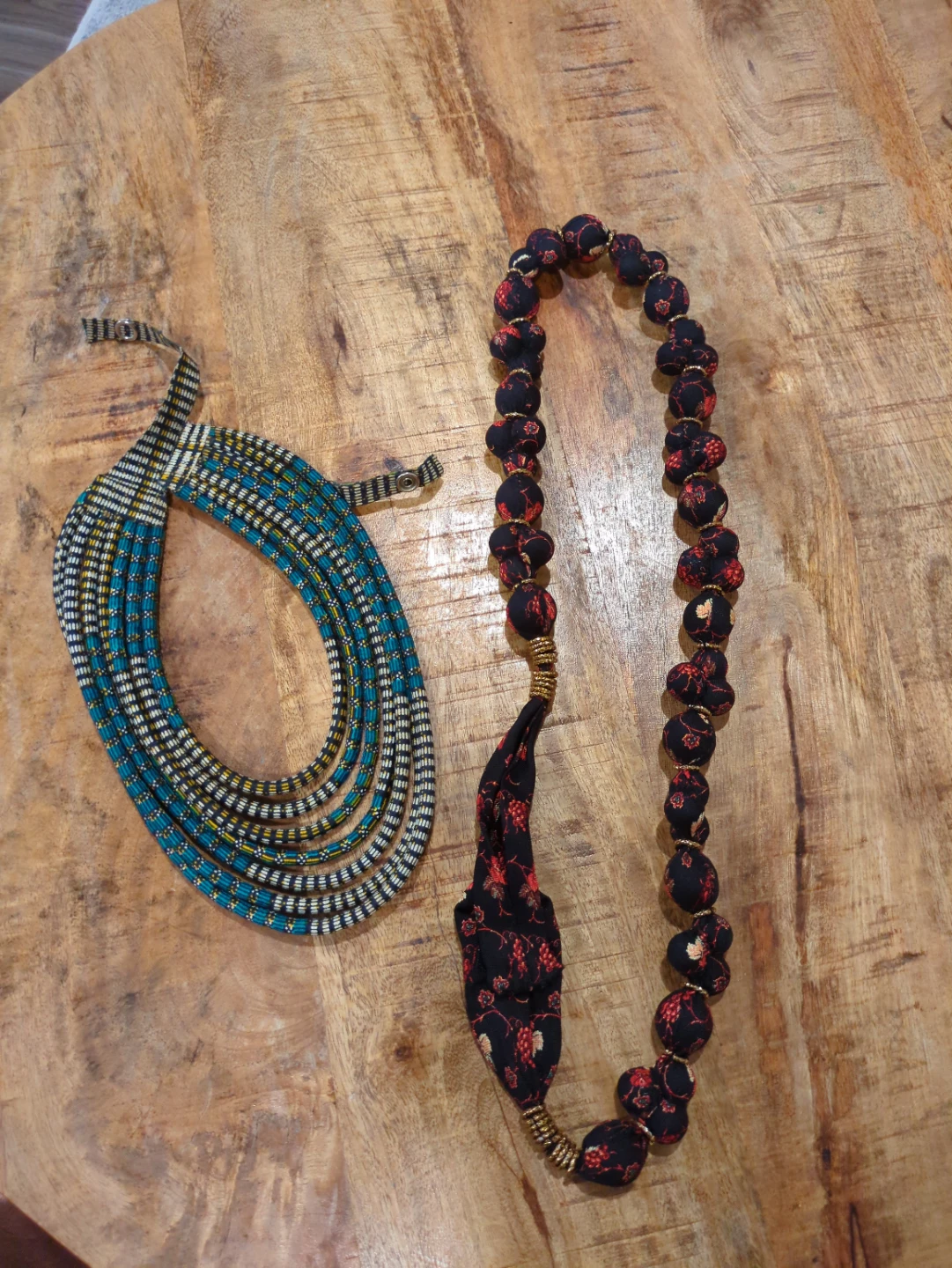 Set of 2 Fabric Statement Necklaces