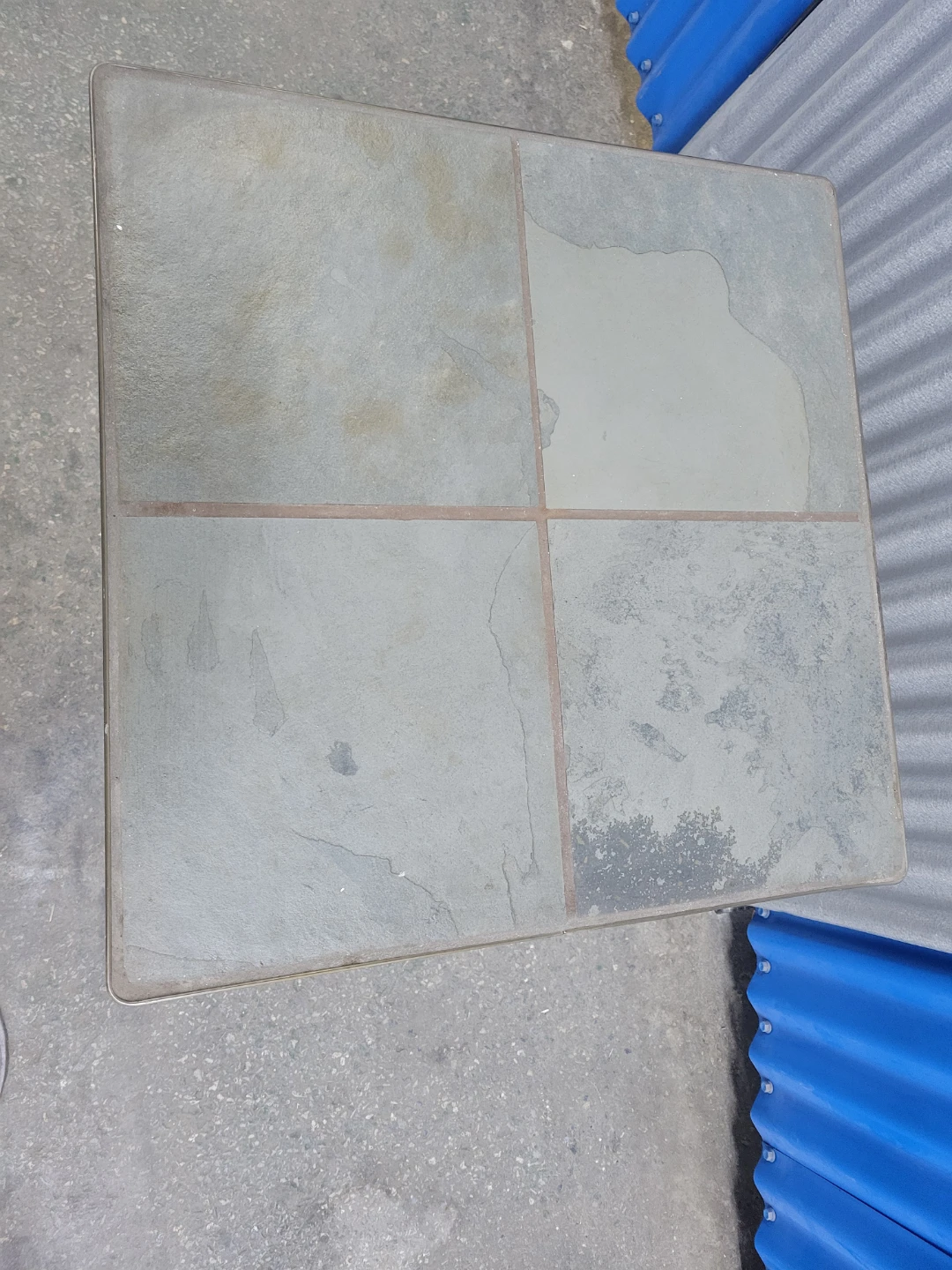 Slate Top Metal Side Outdoor Table - photo 3