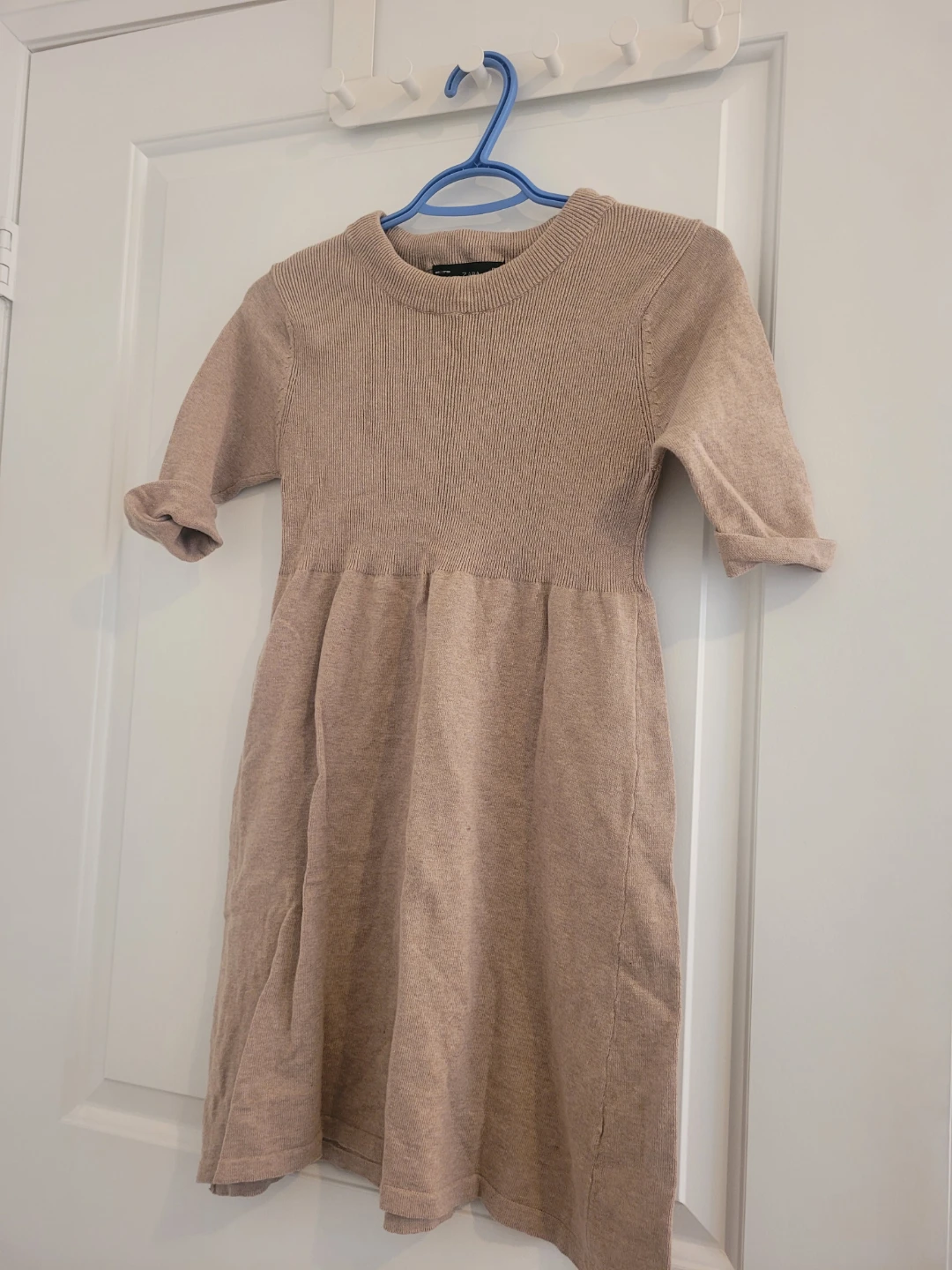 Zara Beige Cotton Knit Dress