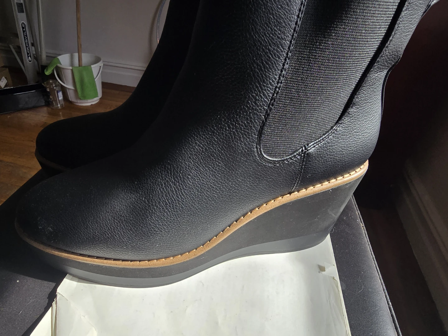 K&K Asina Black Wedge Boots