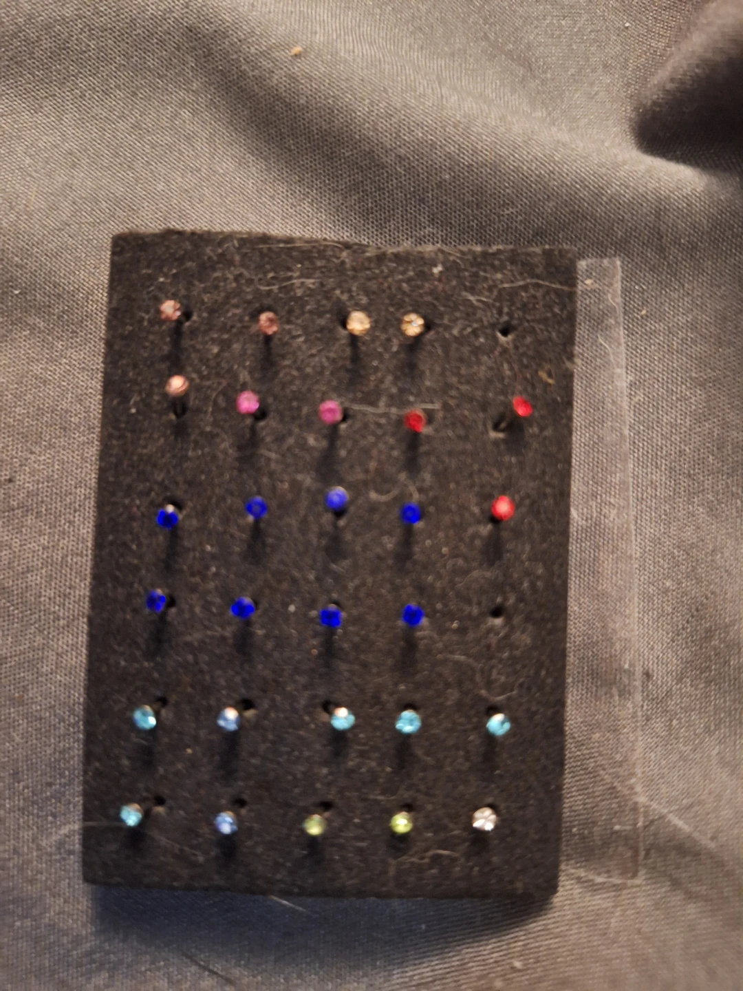Set of 28 multicoloured nose studs