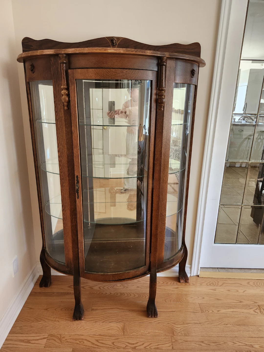 Antique Oak Curio Cabinet