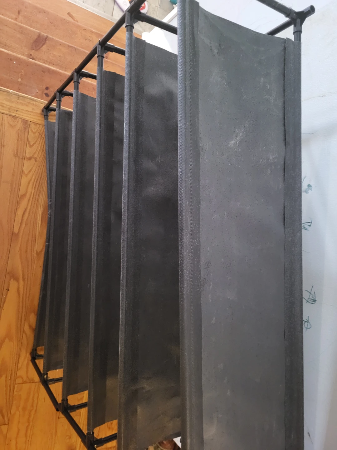 Black Fabric Shoe Rack