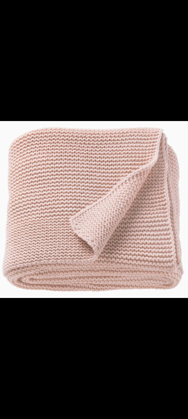 IKEA INGABRITTA Knit Throw Blanket – Pale Pink (Discontinued)