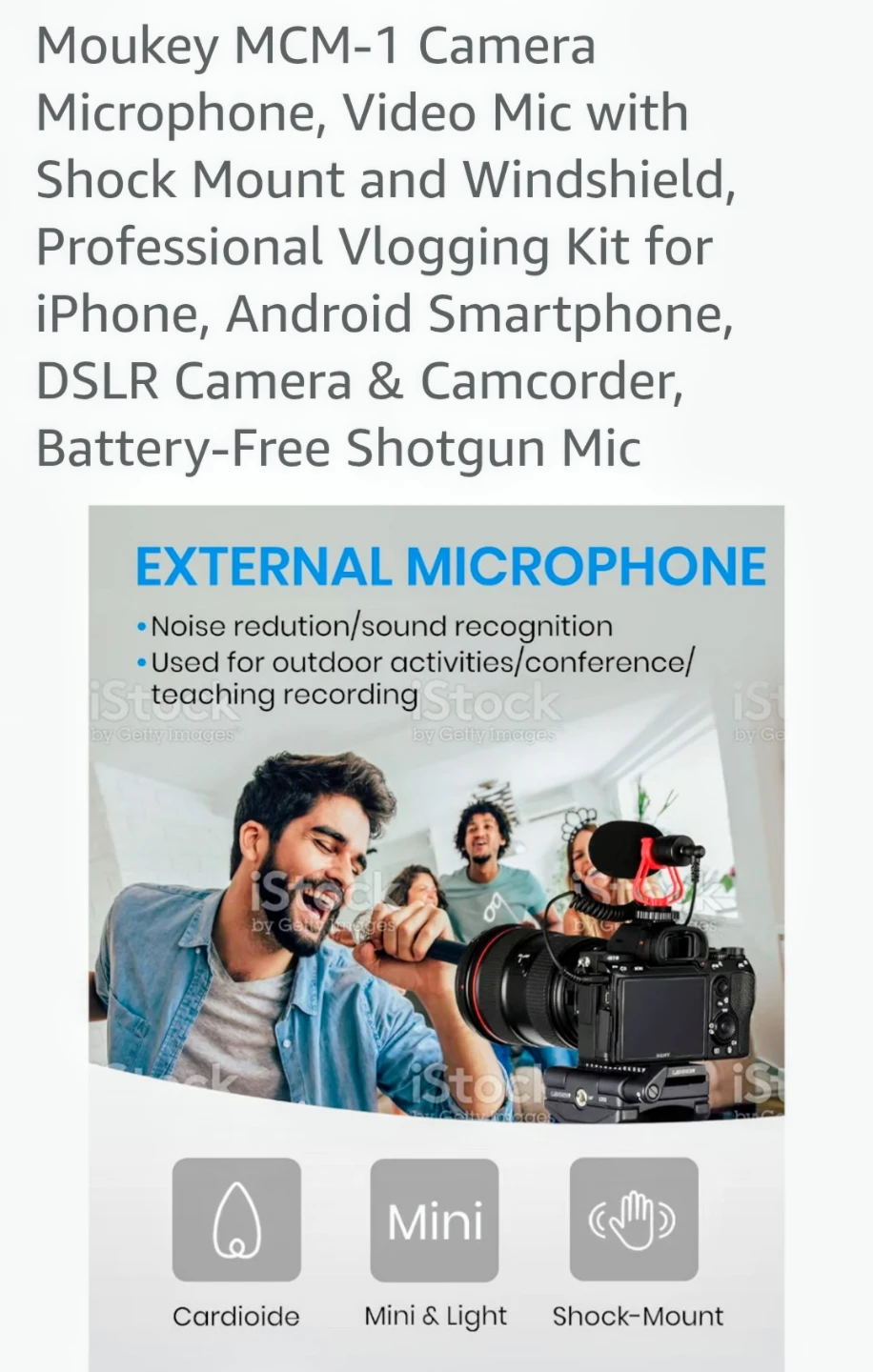 Moukey MCM-1 Camera Microphone Vlogging Kit
