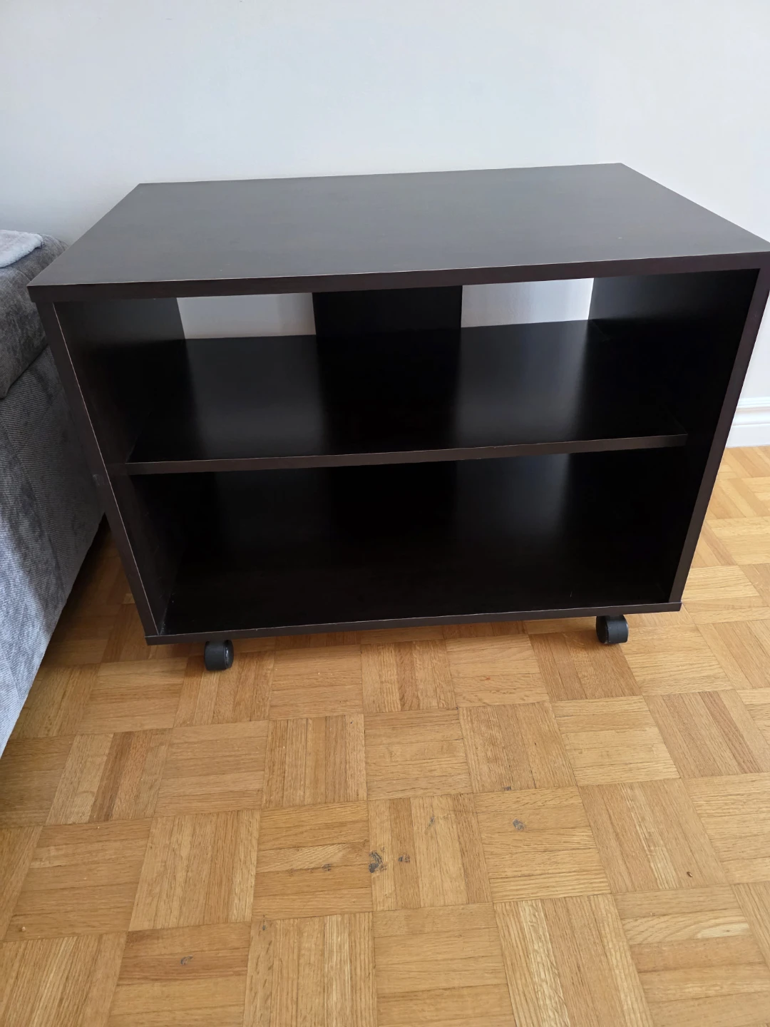 Dark Brown Rolling TV Stand