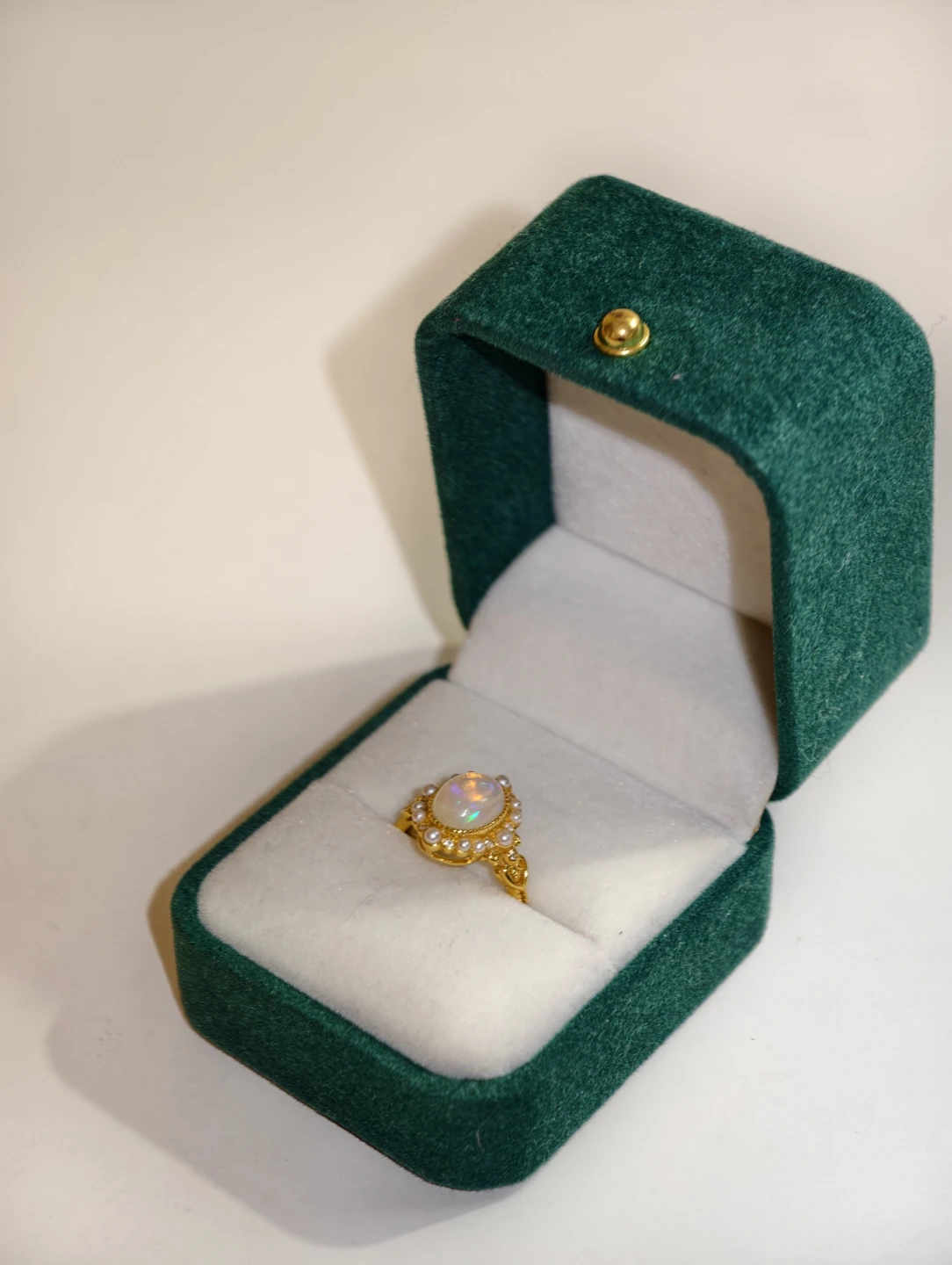 100% natural opal+sterling silver ring. Comes with box - photo 5