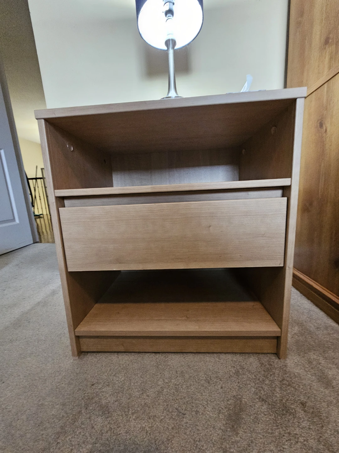 Modern Nightstand Light Oak Finish - photo 3