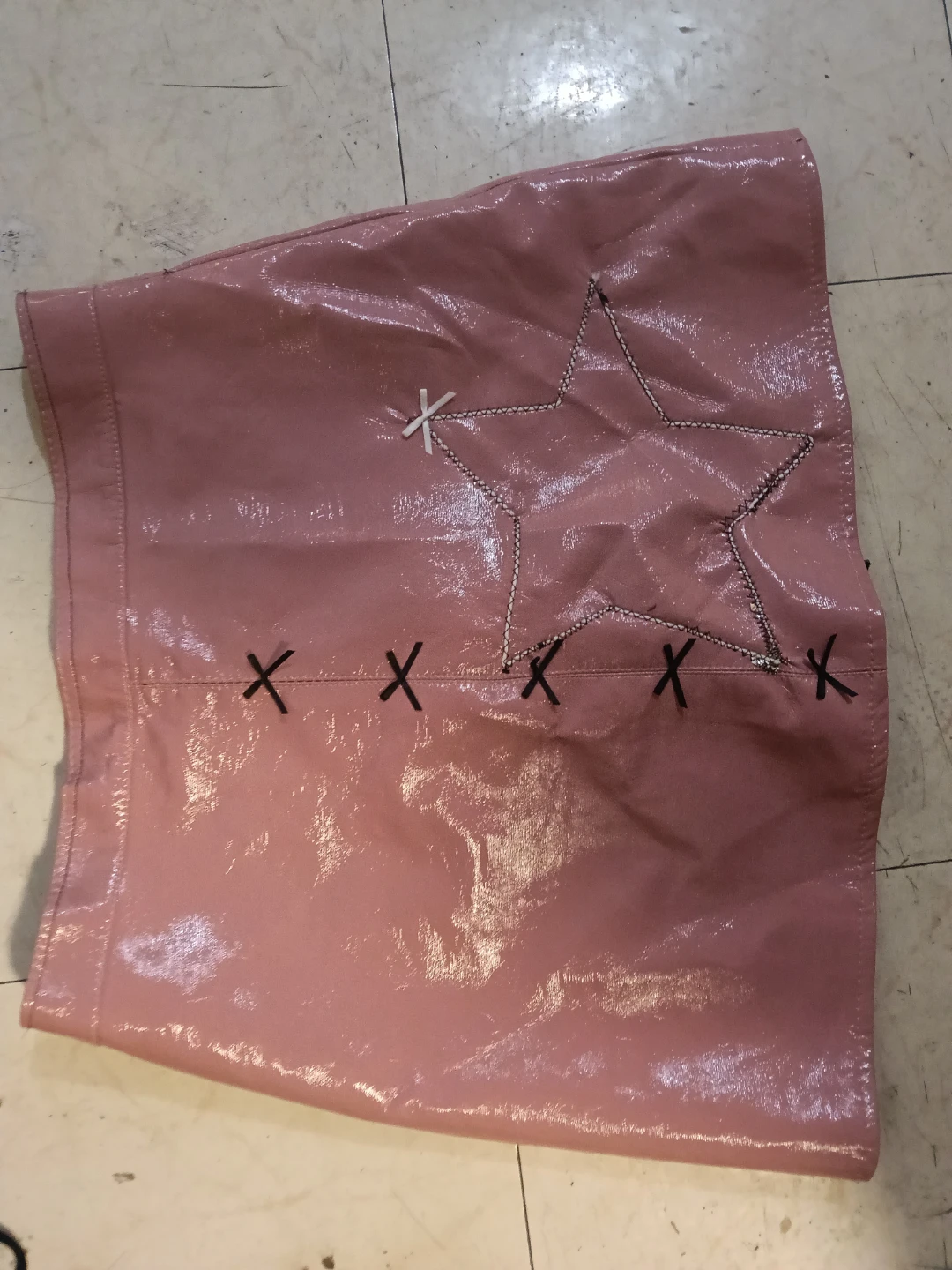 remake Pink Patent Leather Mini Skirt