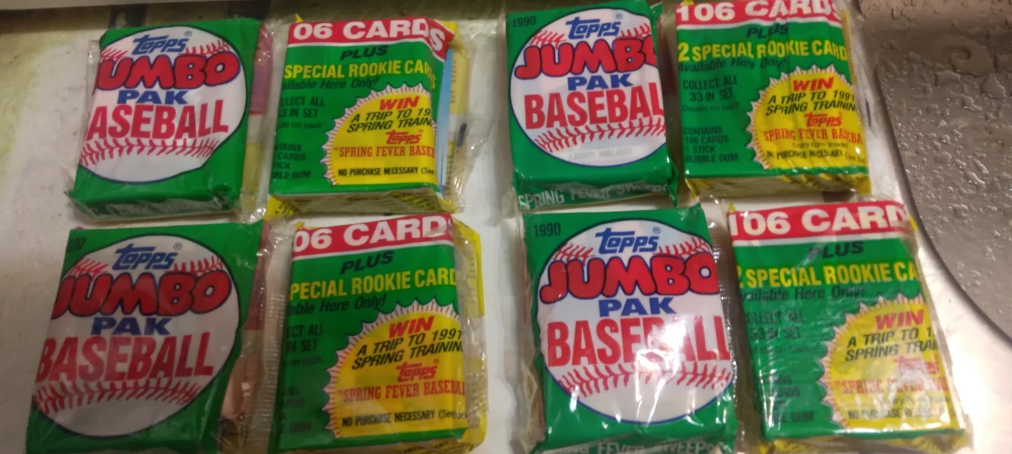 Lot of 4 Topps 1990 Baseball Jumbo Paks