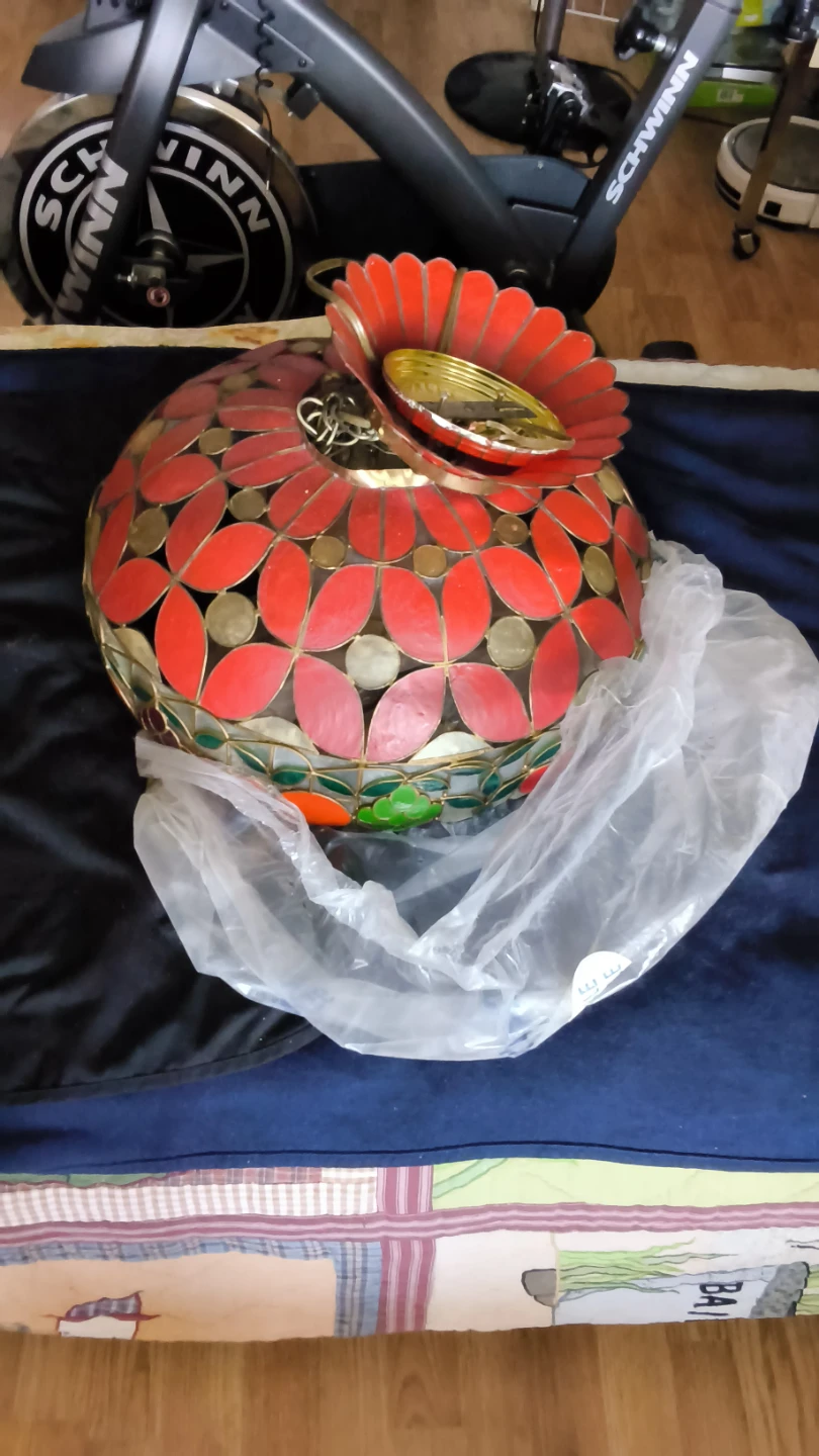 Stained Glass Hanging Light Fixture