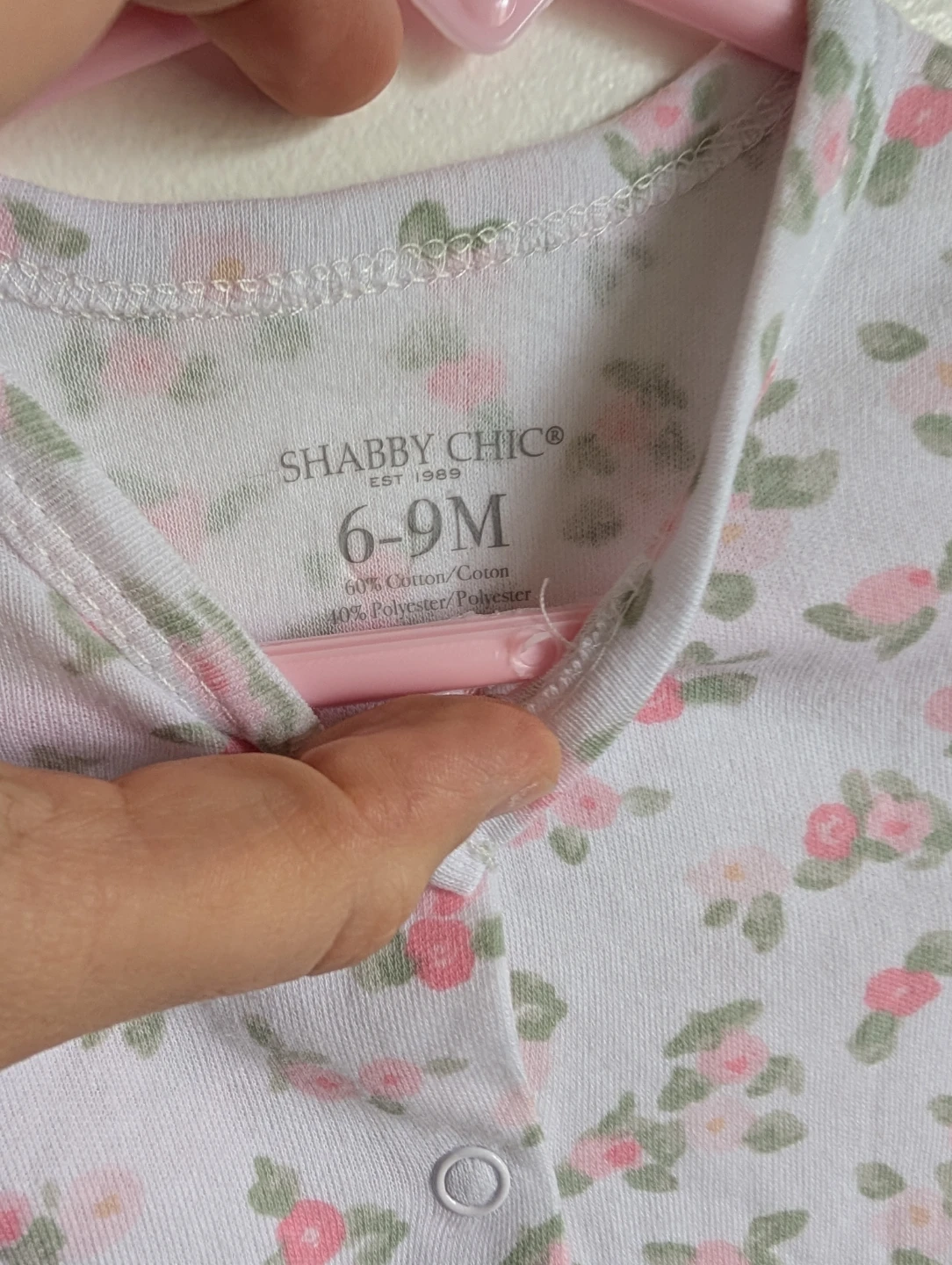 Shabby Chic Baby Floral Footed Sleeper 6-9M - photo 2