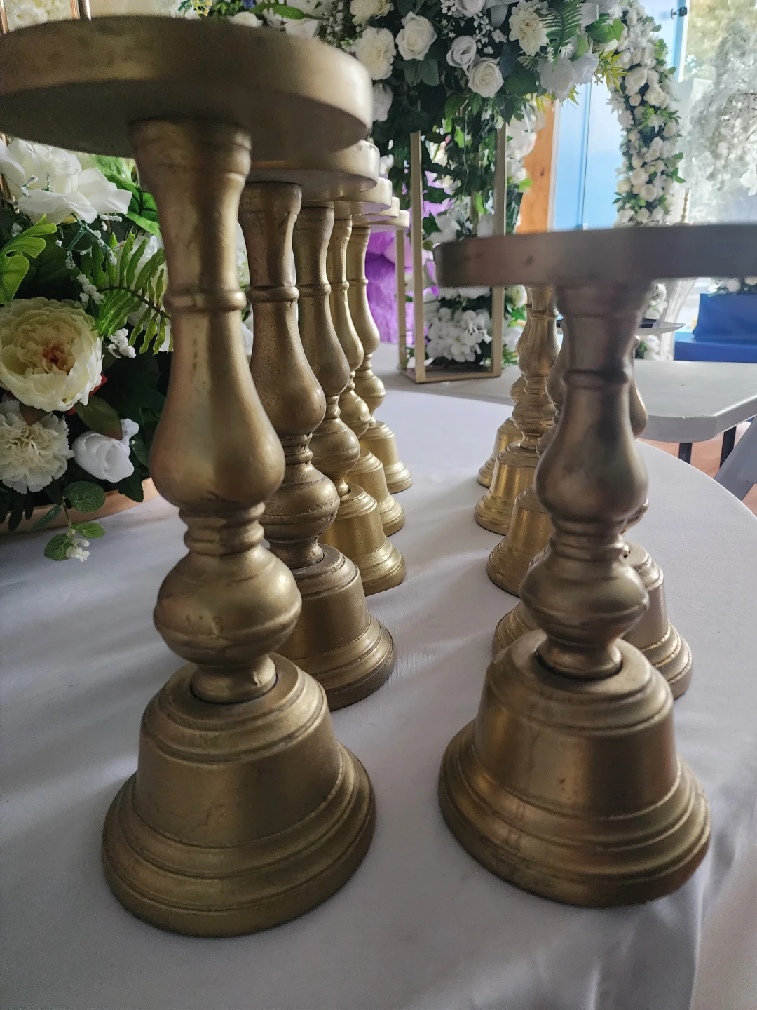 Set of 40 Gold Metal Candle Holders