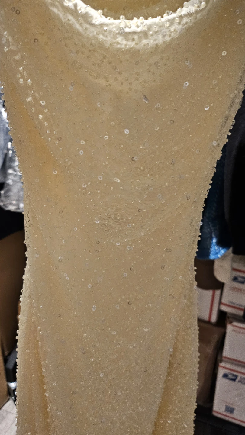 Beaded Yellow Evening Gown - photo 2