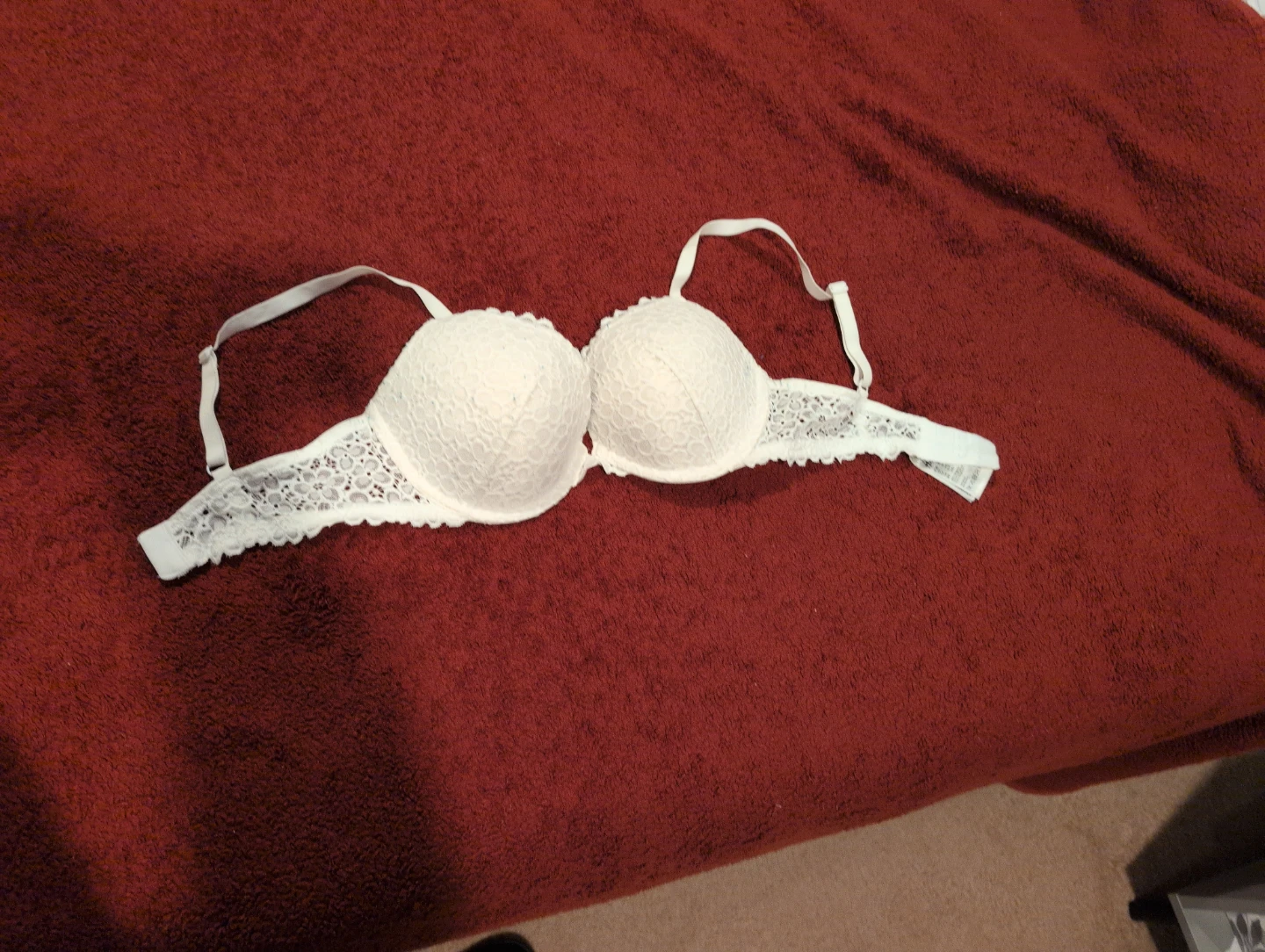 H&M White Lace Bra 34D