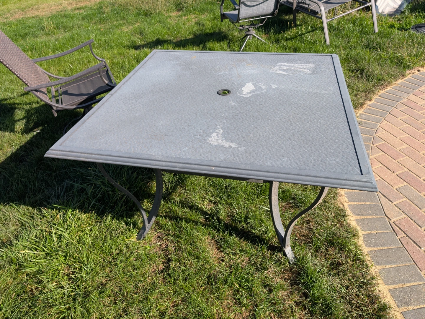 Square Metal Patio Dining Table