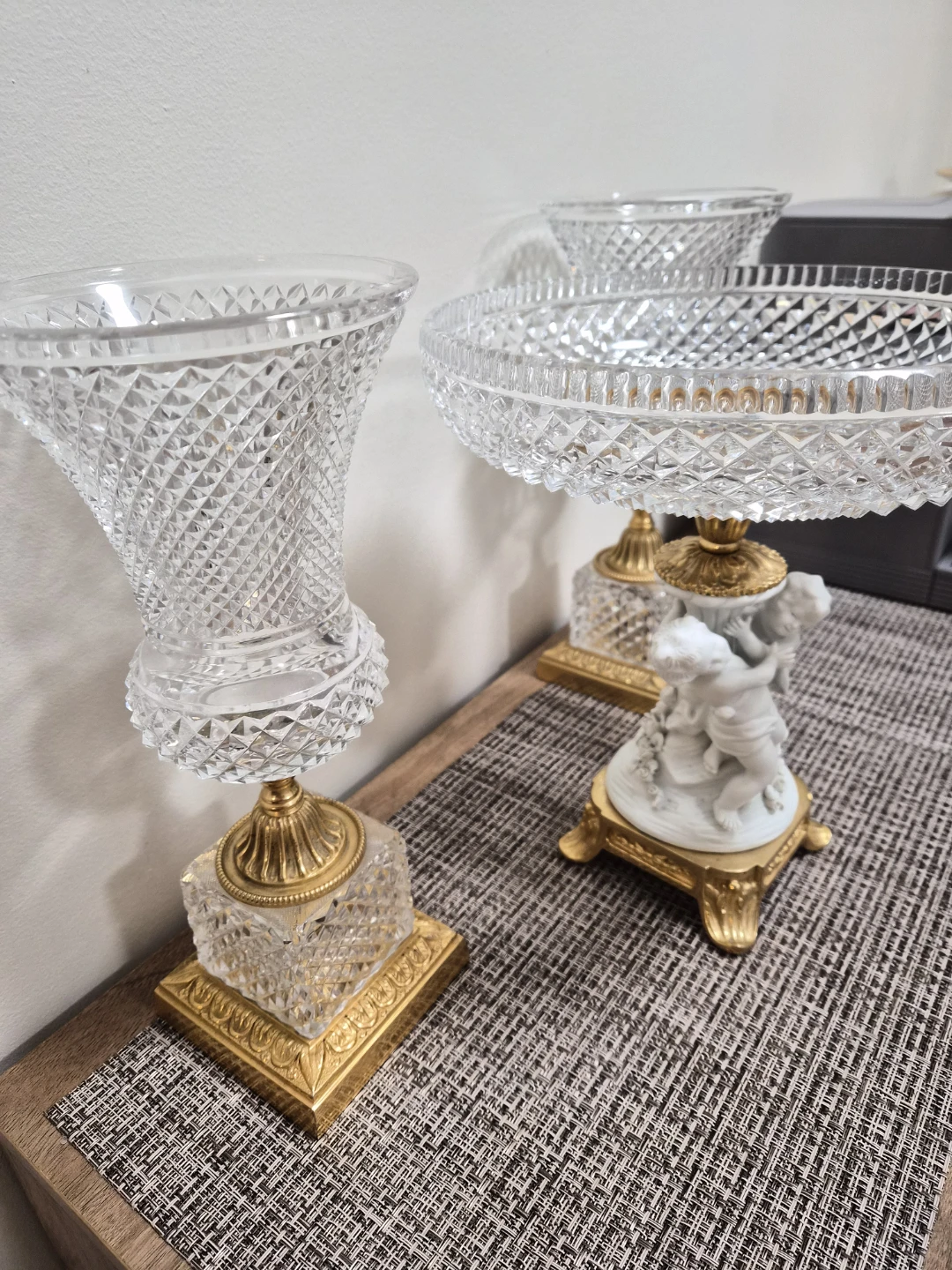Monceau Crystal and Bisque Porcelain Centerpiece Set - photo 4