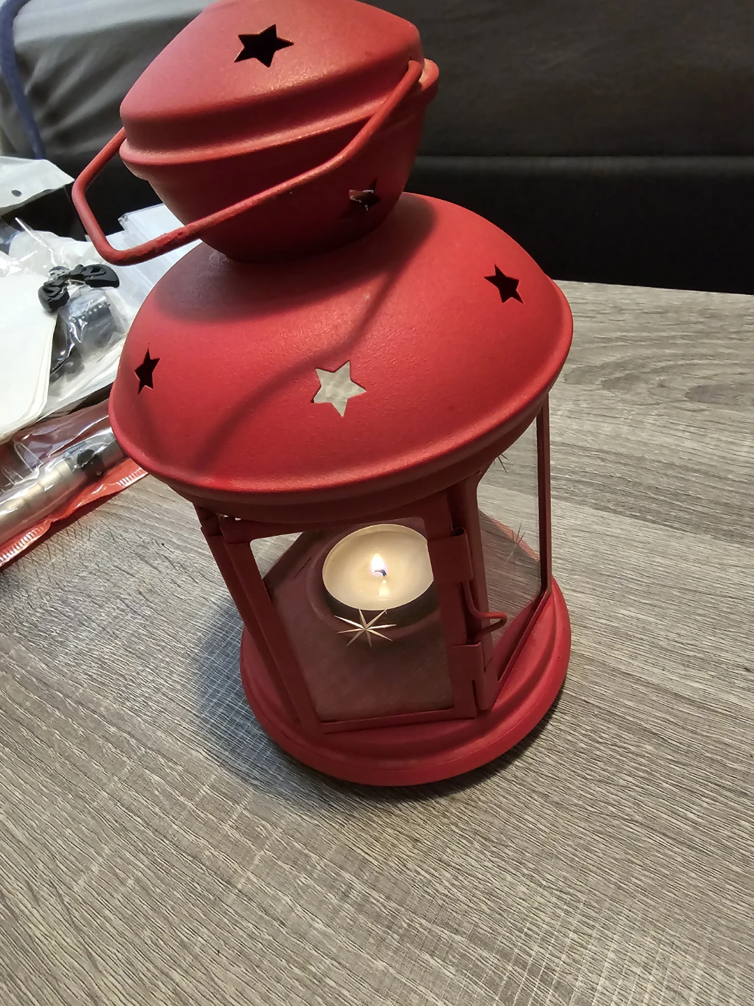 Red Metal Star Lantern - photo 3