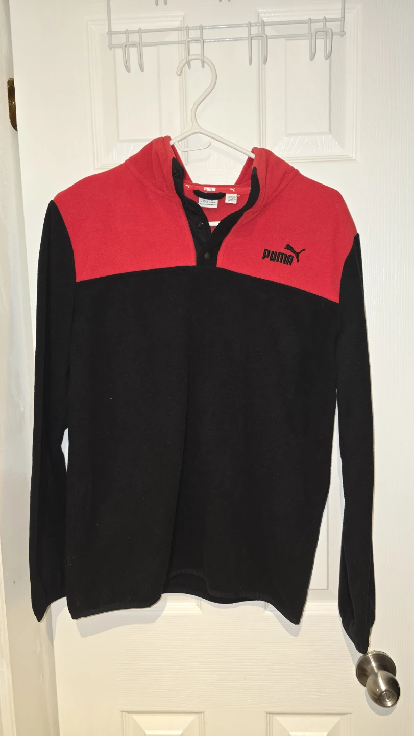 Puma Red and Black Fleece Pullover