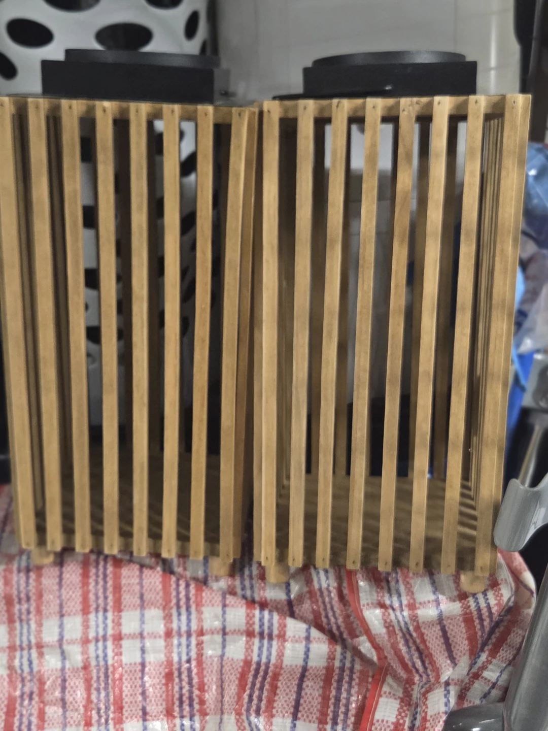 Two Wooden Slatted Outdoor Lanterns - photo 2