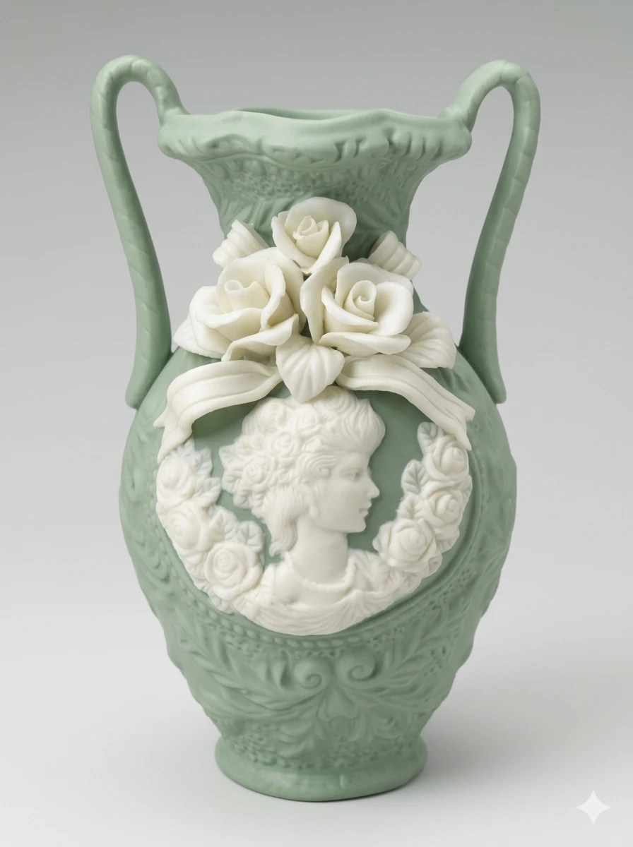 Wedgwood Sage Green Jasperware Vase