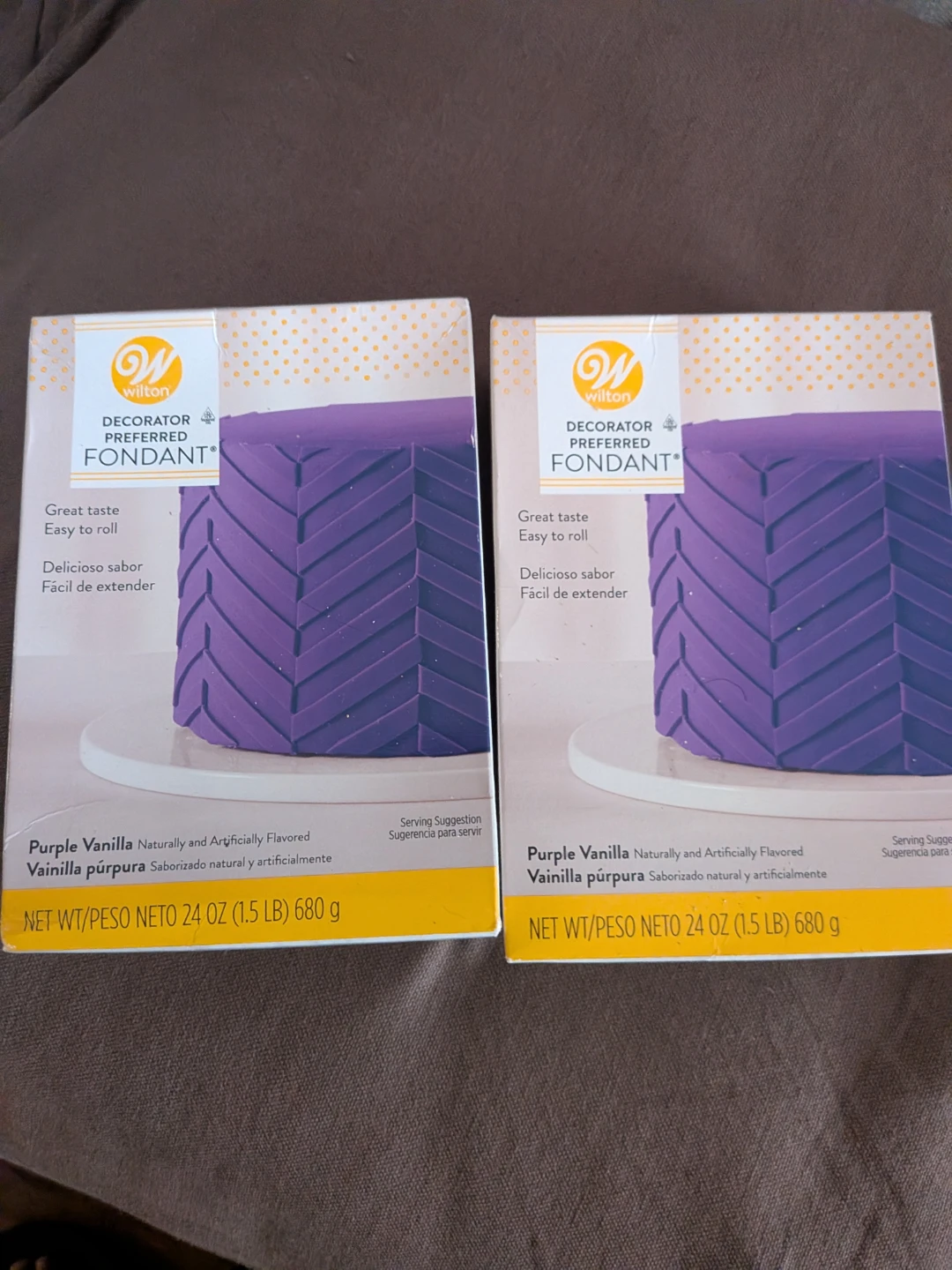 2 Boxes Wilton Decorator Preferred Fondant Purple Vanilla