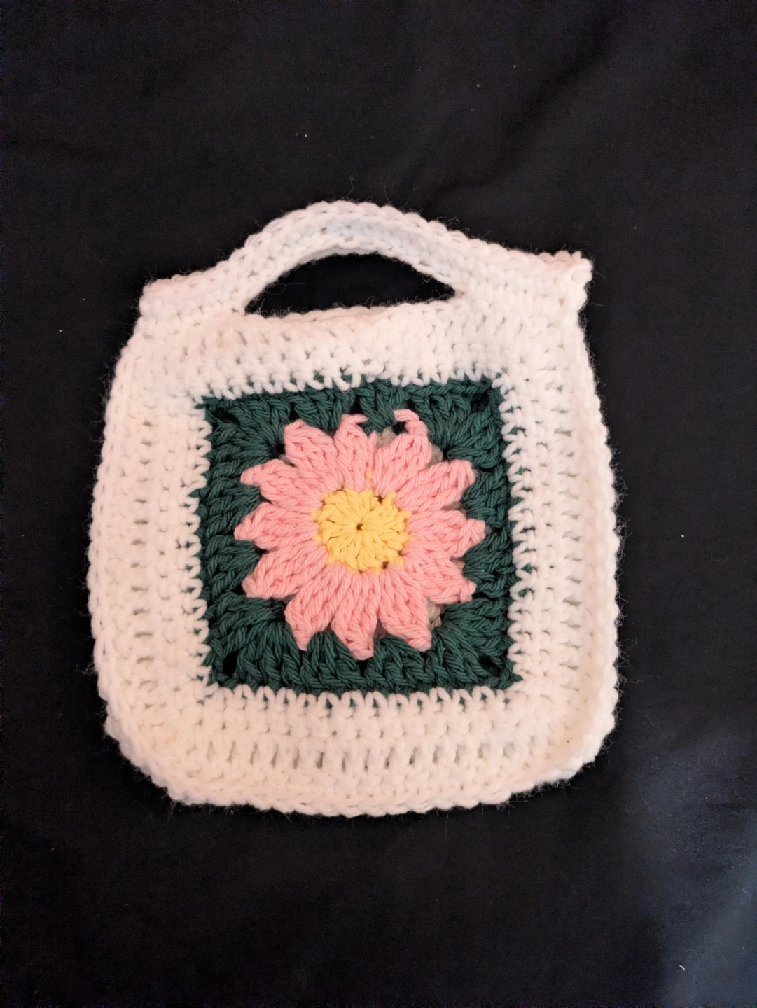 Handmade Crochet Flower Mini Bag