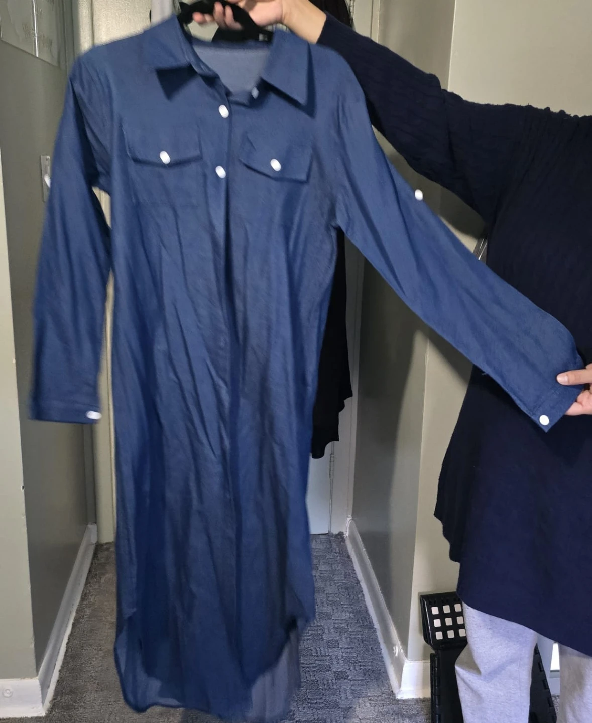 Long Sleeve Denim Shirt Dress
