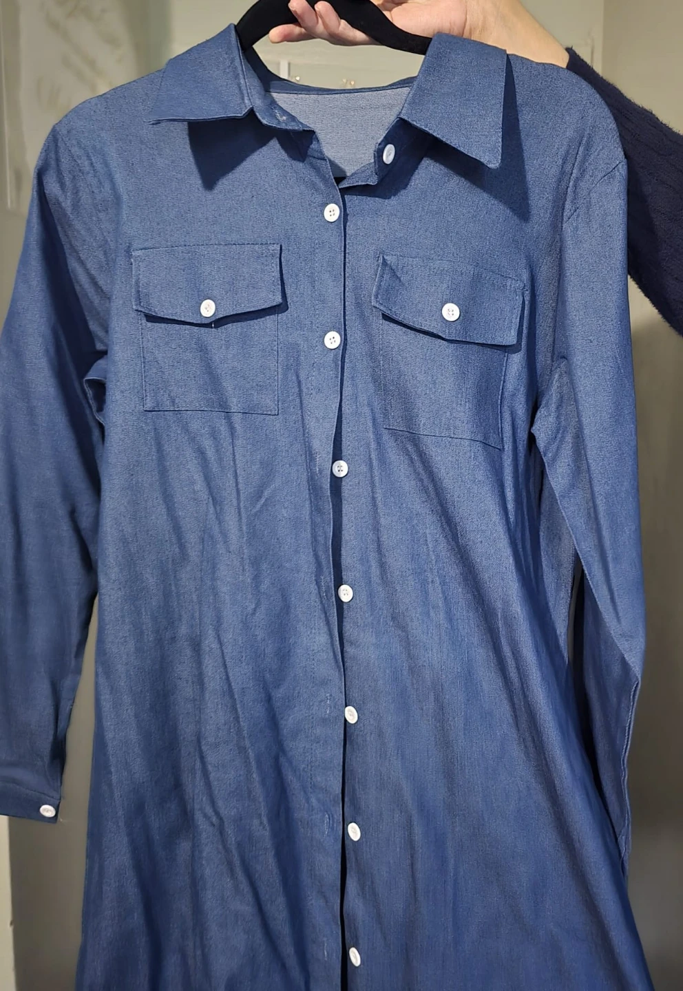 Long Sleeve Denim Shirt Dress - photo 2