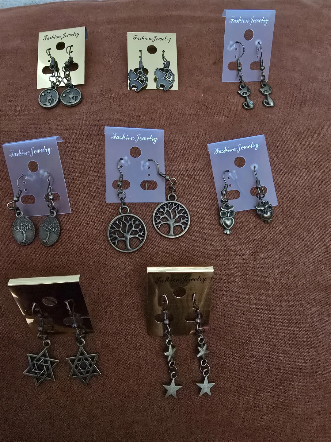 Handmade Bronze-Tone Halloween/fall/witchy Earrings