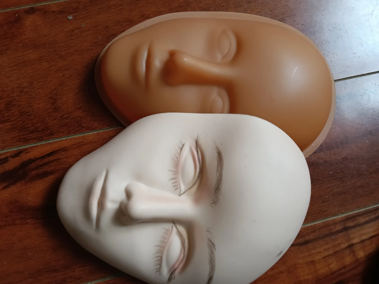Two Silicone Face Practice Molds