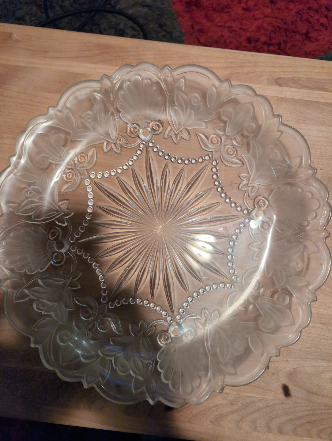Vintage Clear Glass Serving Platter - photo 2