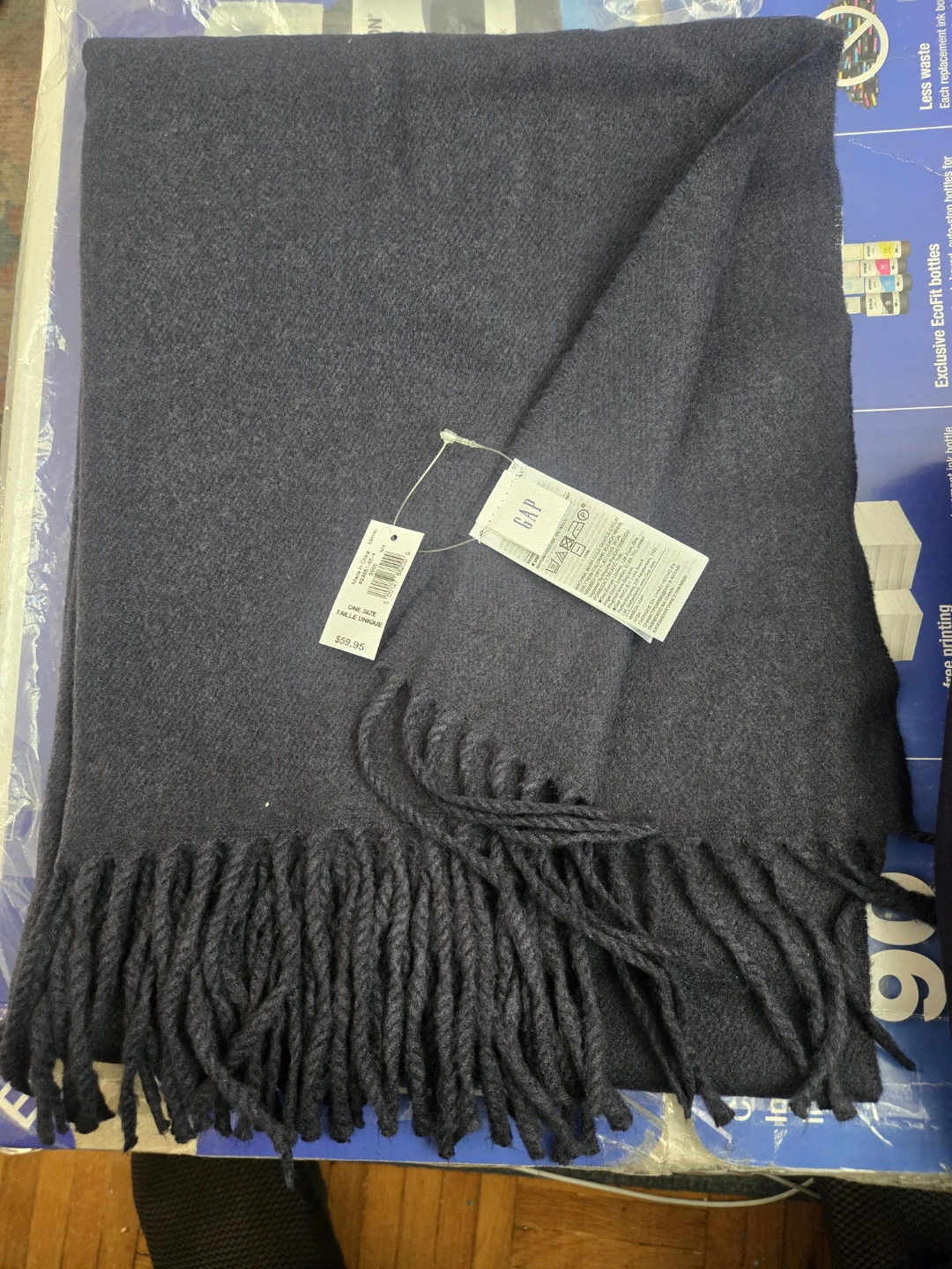 Gap Navy Fringe Scarf
