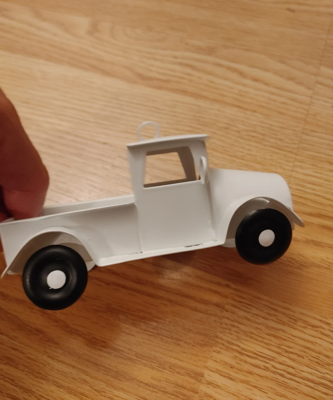 White metal pickup truck hanging ornament - photo 2