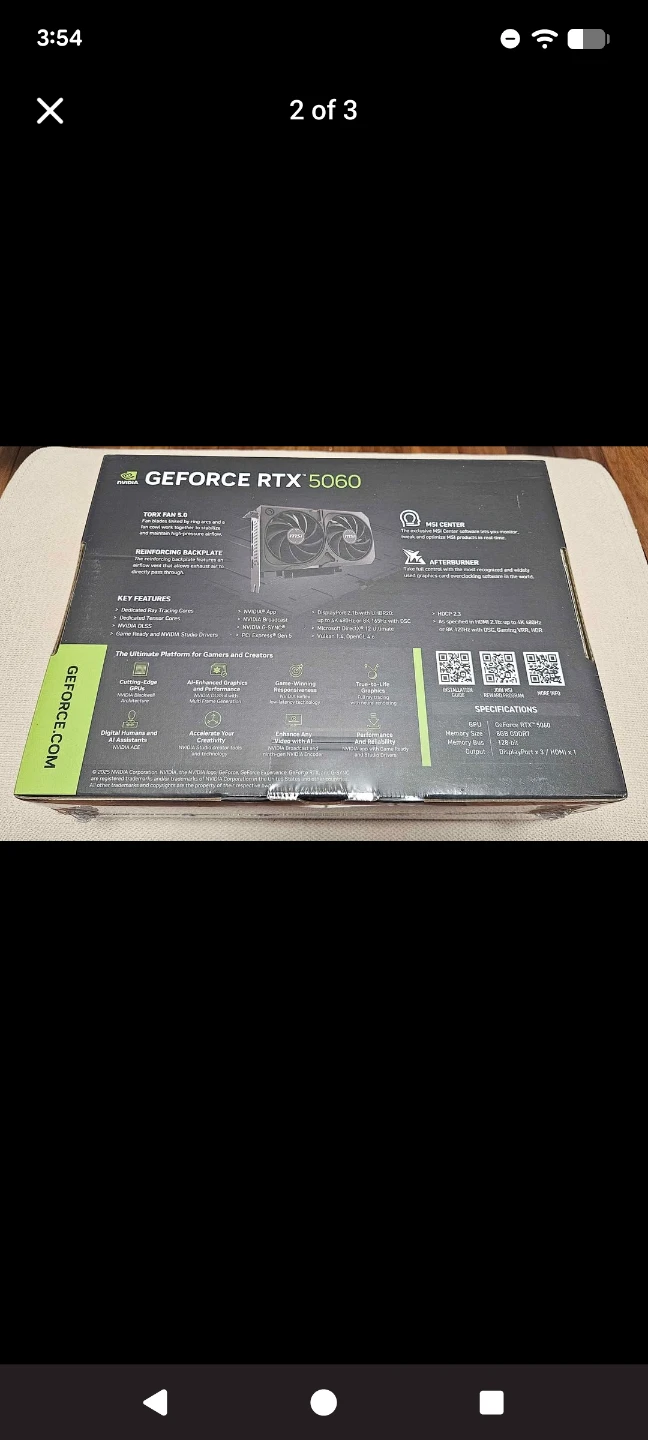 New.  MSI GeForce RTX 5060 Shadow 2X OC Edition Graphics Card - photo 2