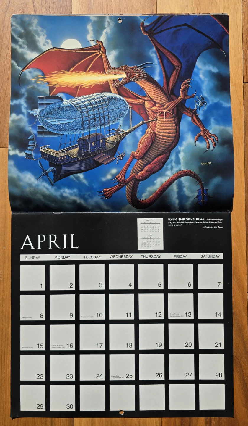 1990 Forgotten Realms Wall Calendar - photo 4