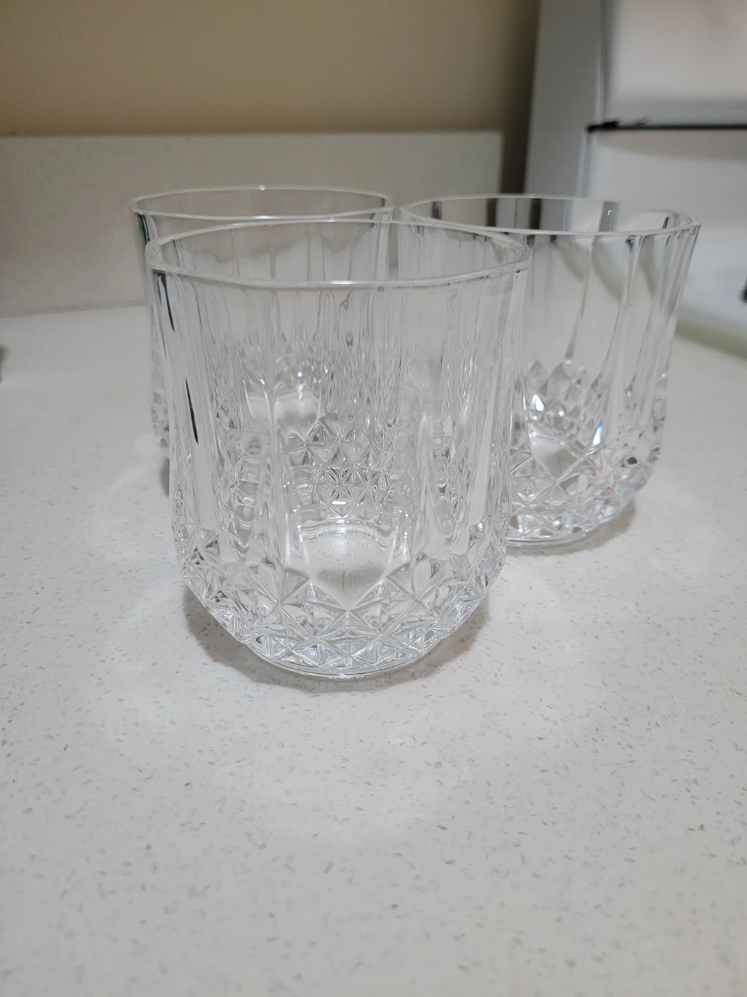 Set of 3 Textured Glass Tumblers