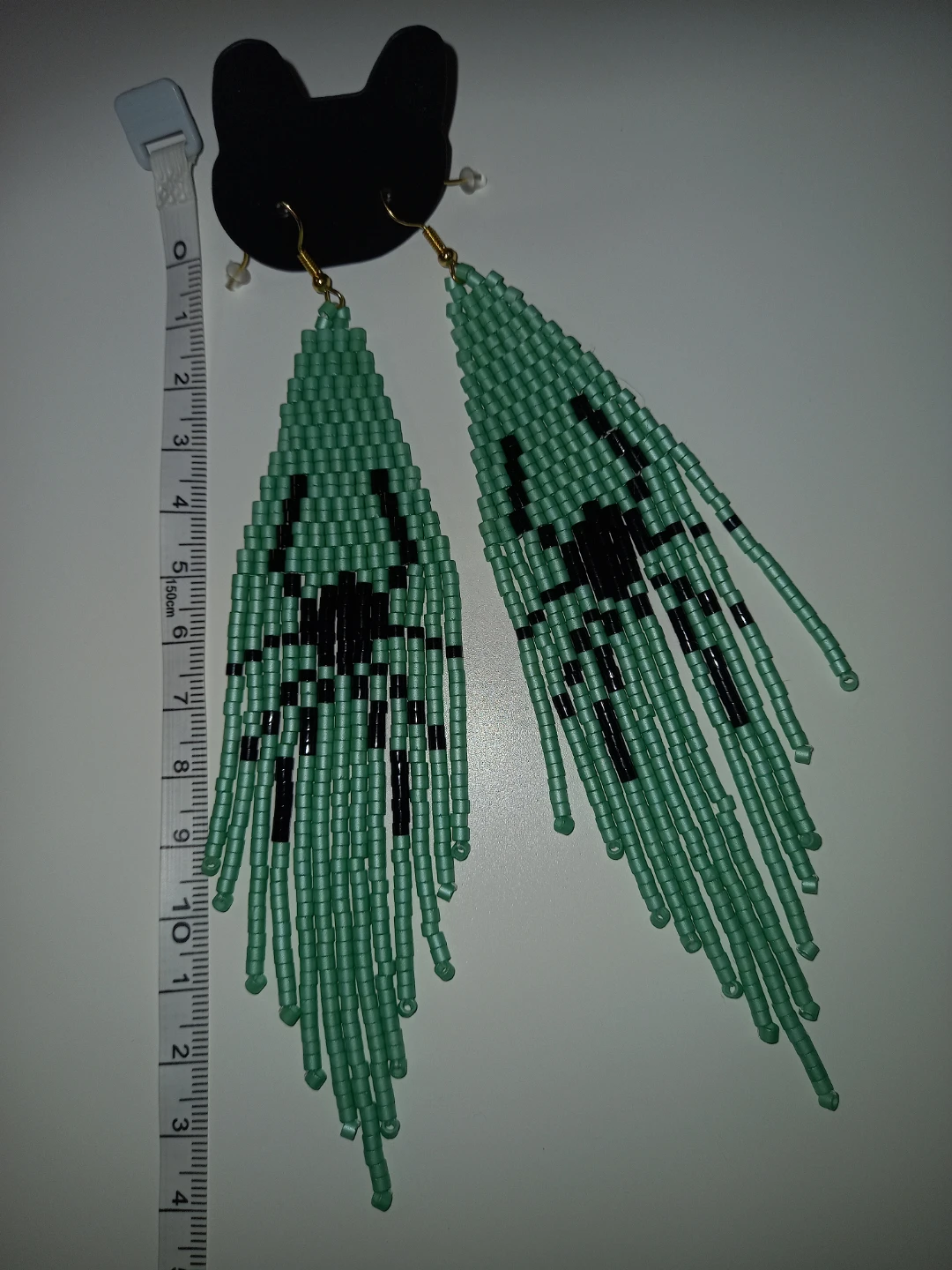 Halloween spider 🕷 beaded fringe earrings - photo 5