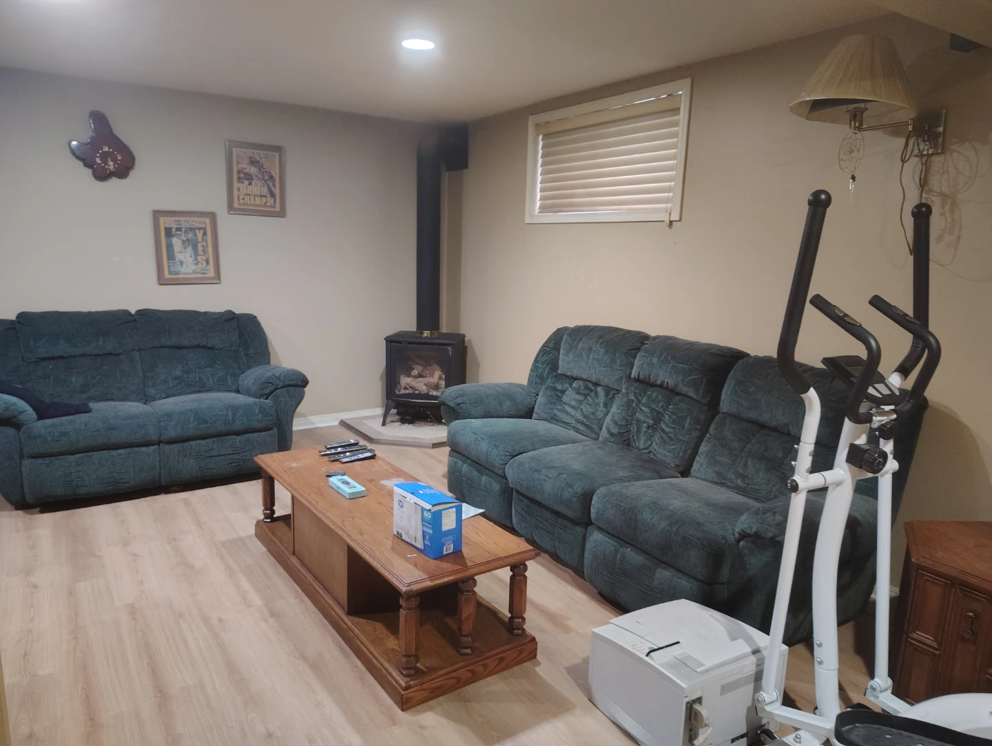 Dark Green Reclining Sofa and Loveseat Set