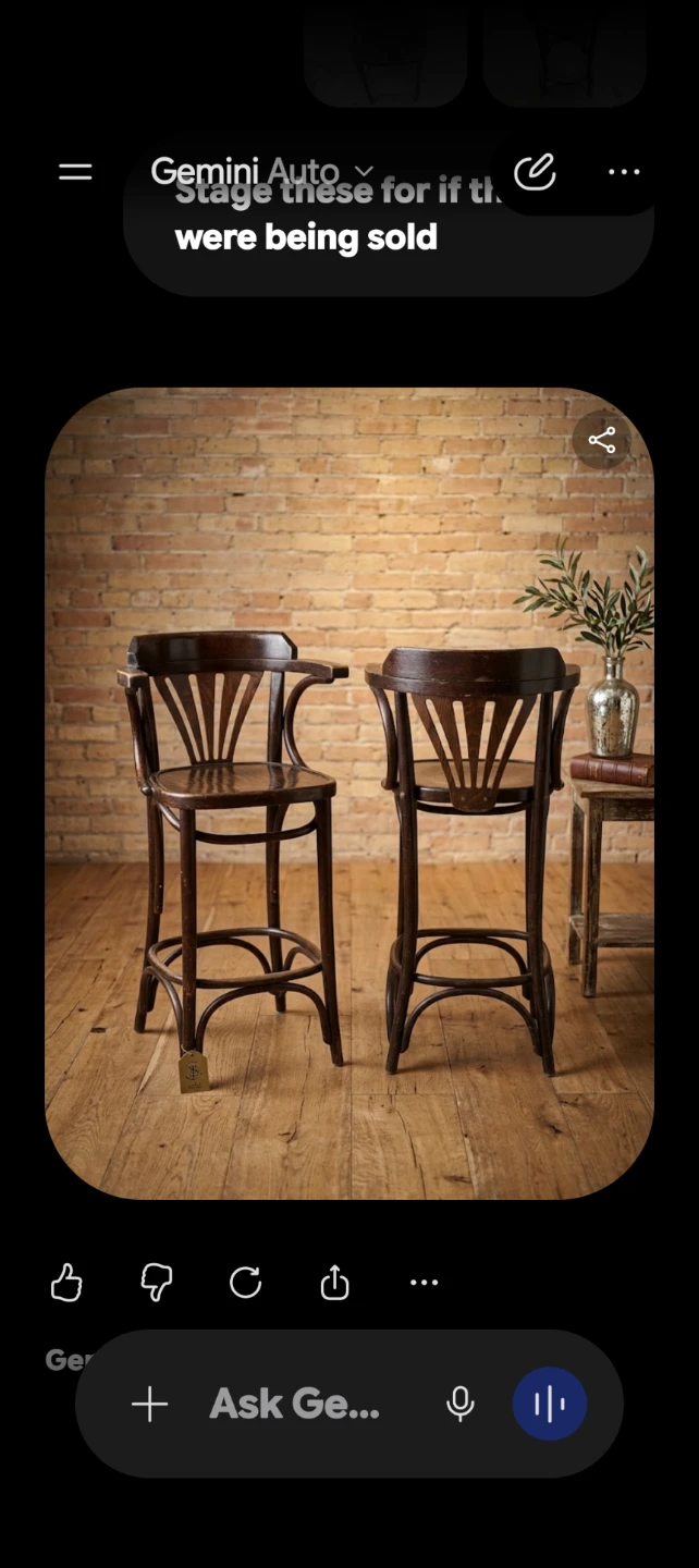 Vintage Bentwood Arm Bar Stools - photo 3