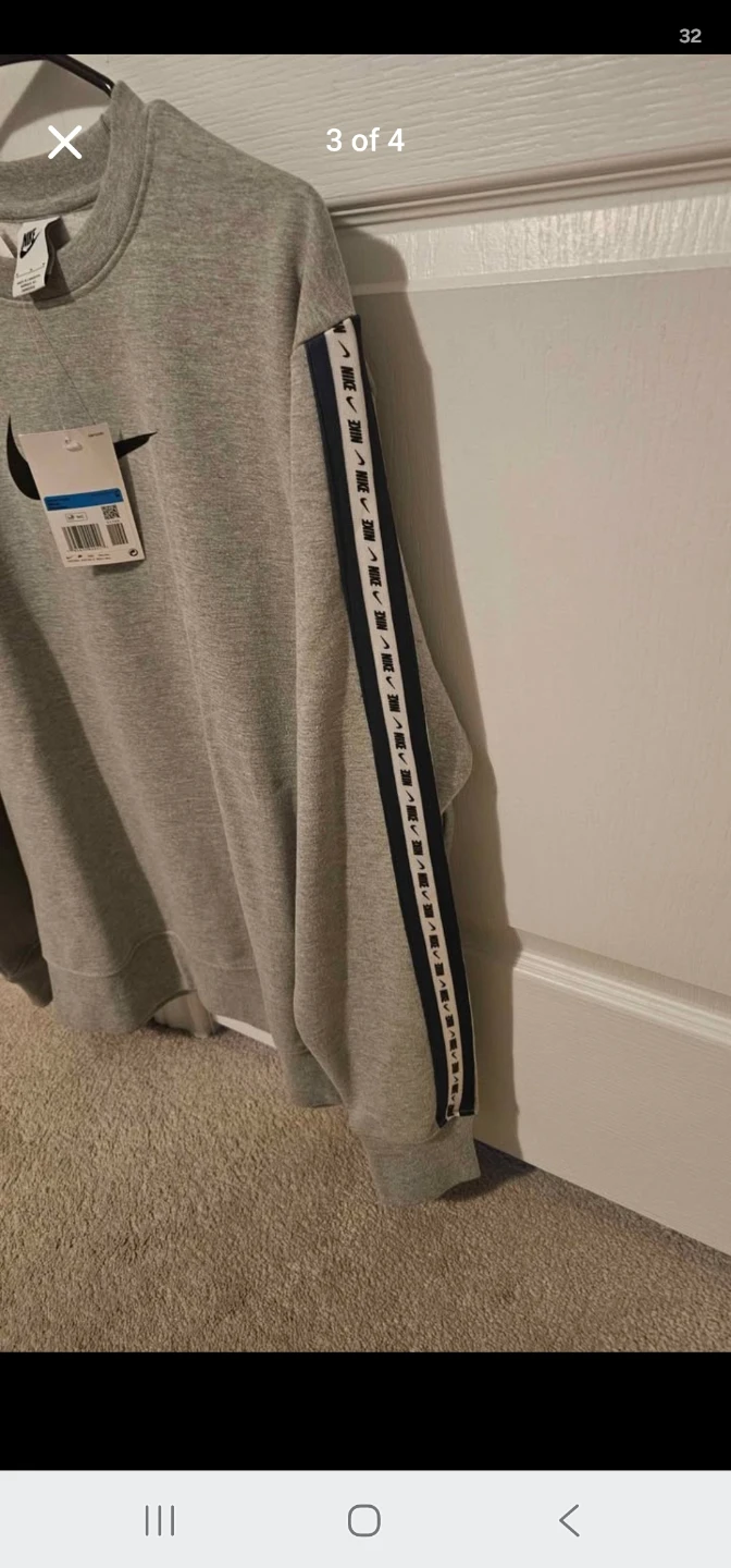 Nike Mens Grey Crewneck Sweatshirt - Size M - photo 3