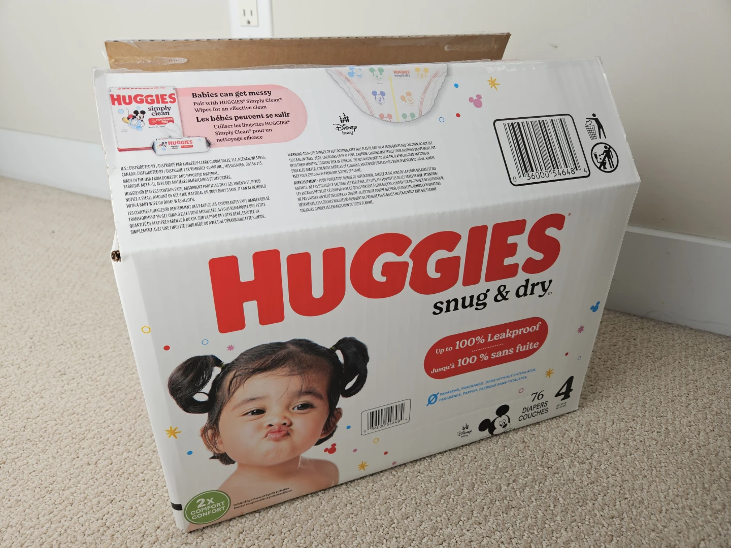Huggies Snug & Dry Size 4 Diapers (half box)