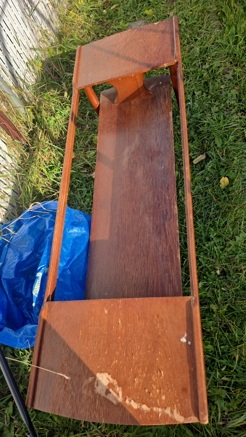 Vintage Mid-Century Wooden Sofa Side Table - photo 2