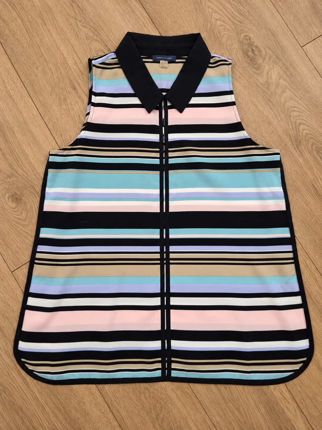 Tommy Hilfiger Sleeveless Striped Polo Top size M medium - photo 2