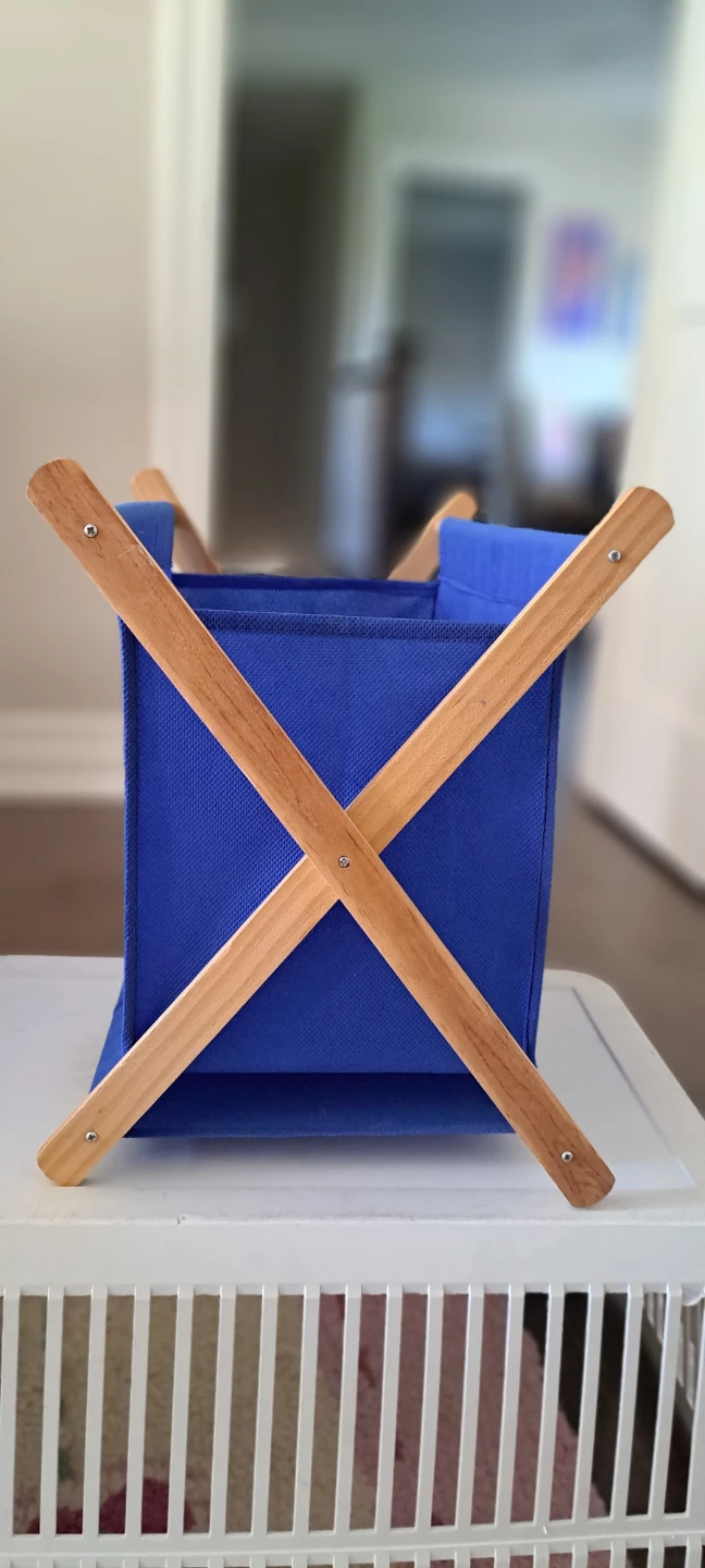 Blue Canvas and Wood Book Rack - photo 2