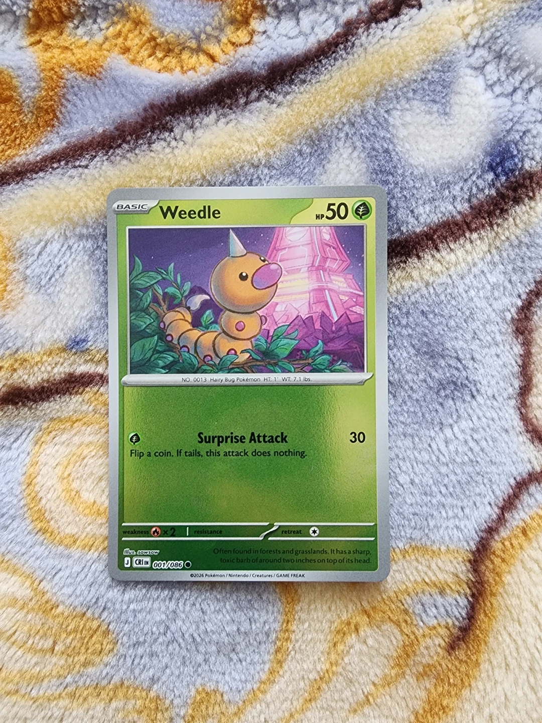 Weedle Pokemon Trading Card 001/086